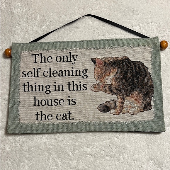 Other - Cat-Themed Humor Wall Hanging Tapestry with Quote